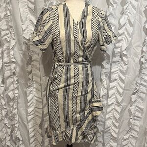 Vera Moda 100% Organic Cotton Wrap Black and White Patterned Dress